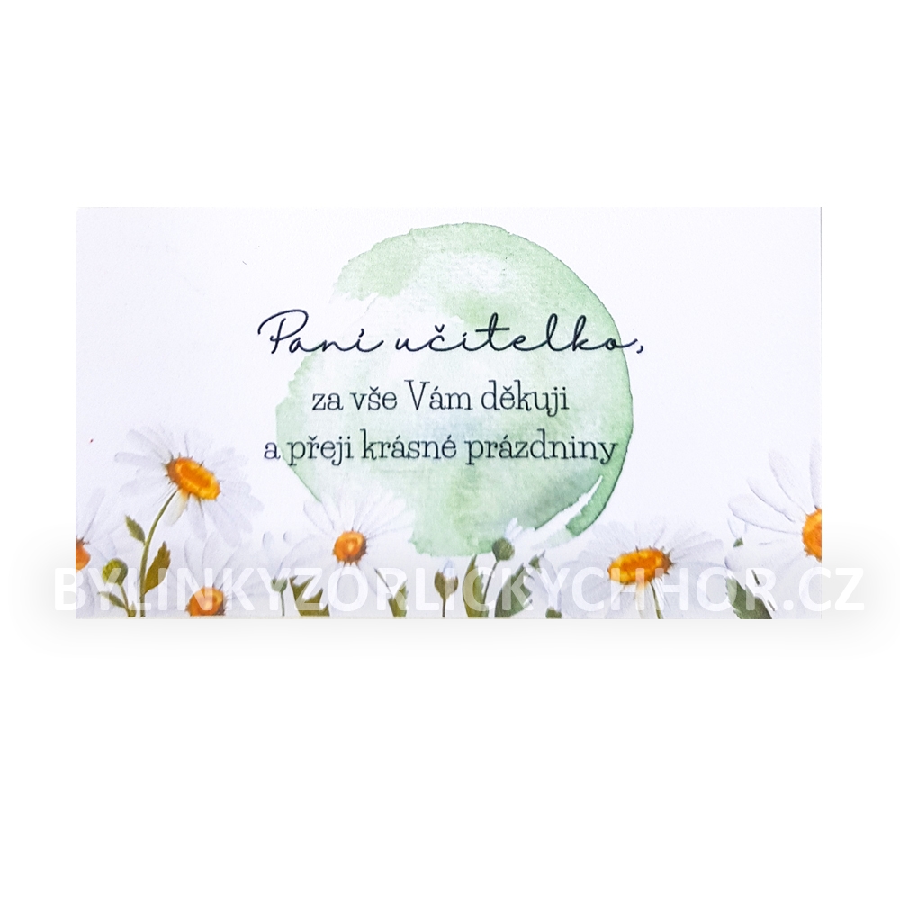 Děkovací kartička - Paní učitelko