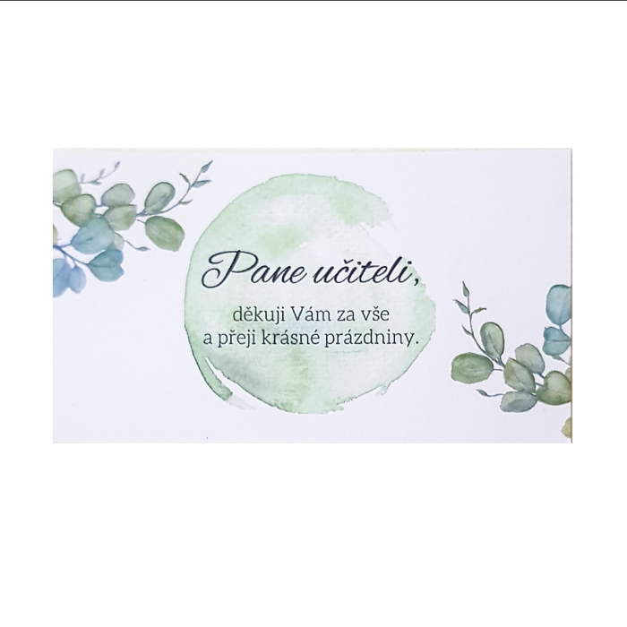 Děkovací kartičky - Panu učiteli